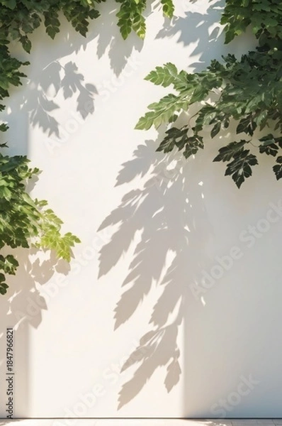 Obraz tree shadow in the white wall
