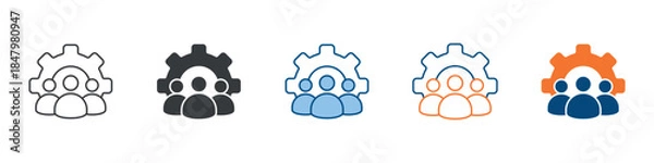 Fototapeta Management Icon Set Multiple Style Collection 