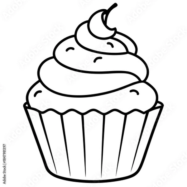 Obraz vector illustration of a cupcake