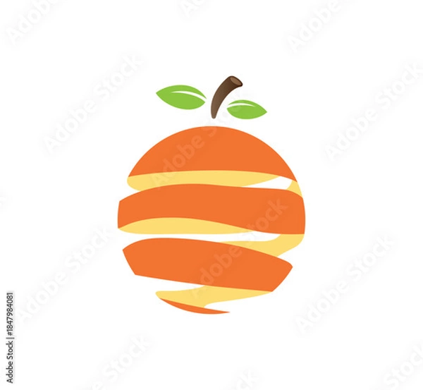 Obraz Peeled Orange Spiral Logo