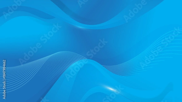 Obraz A dynamic abstract background featuring flowing blue waves and subtle light reflections, creating a modern and serene visual effect.