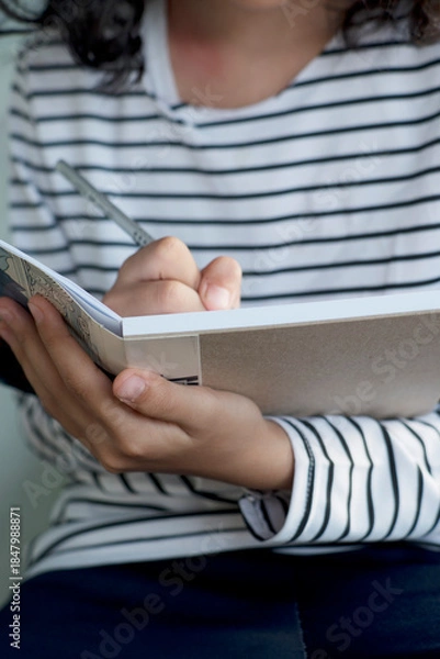 Obraz Personal Reflection in Cardboard-Backed Notebook