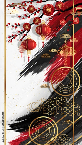 Obraz Vertical Lunar Ink Style