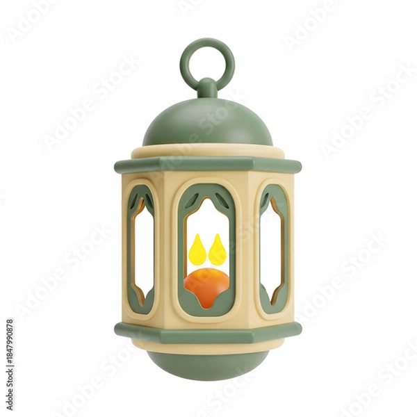 Fototapeta Elegant Islamic Hanging Lantern Soft Candle Light Vector Illustration Ramadan Eid Creative Design