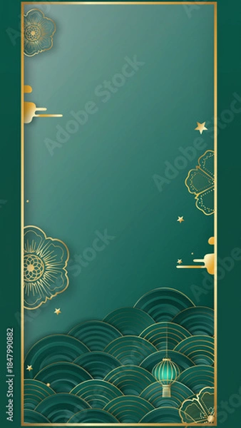 Obraz Vertical Jade Lunar Elegance