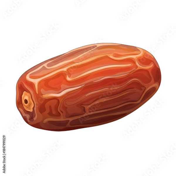 Fototapeta Natural Dried Date Fruits Vector Illustration in Clean Flat Style for Food Organic Product Design