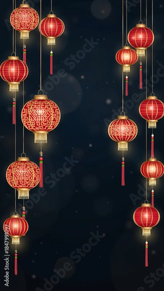 Obraz Vertical Hanging Lanterns
