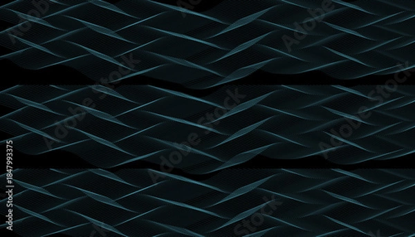 Obraz Dark geometric wave pattern, Futuristic diagonal line background