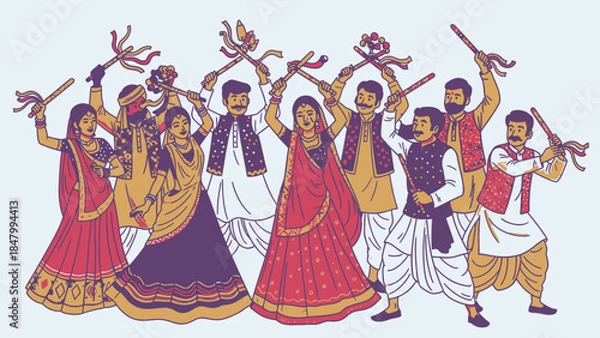 Obraz Traditional indian dance performance