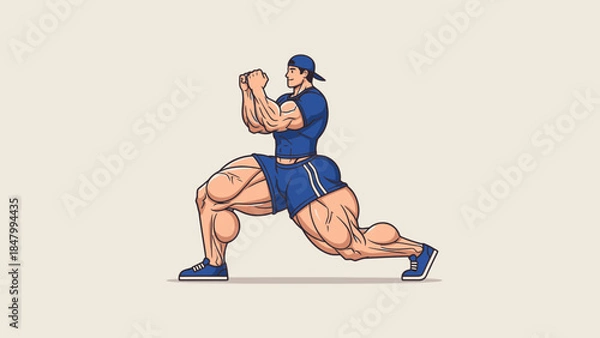 Obraz Muscular man performing squats