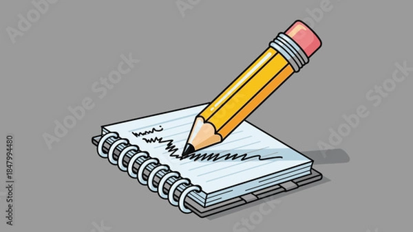 Obraz Pencil writing in notebook