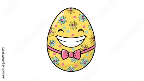 Obraz Decorated easter egg with smile