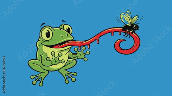 Obraz Frog catching a fly