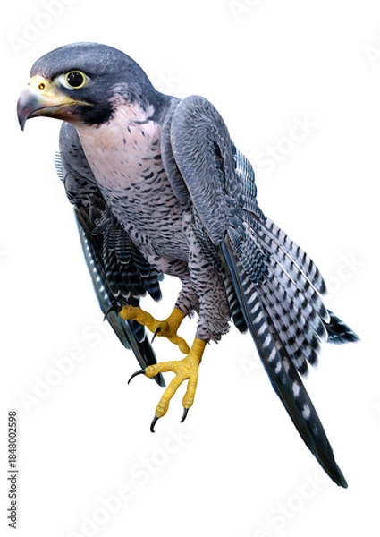 Obraz 3D Rendering Falcon Bird on White