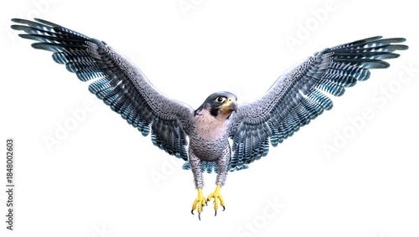 Obraz 3D Rendering Falcon Bird on White