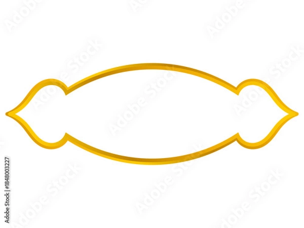 Obraz Elegant Arabic inspired gold banner frame – This elegant Arabic inspired gold banner frame adds a refined and classic touch to luxury packaging and decorative layouts