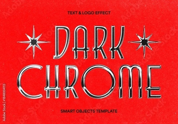 Obraz Dark Chrome Text & Logo Effect Mockup