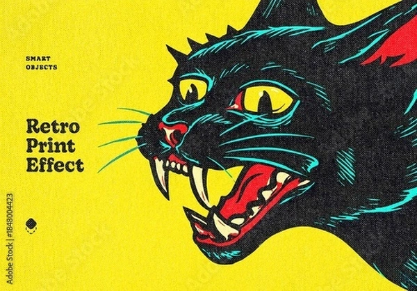 Obraz Retro Print Design Effect Mockup