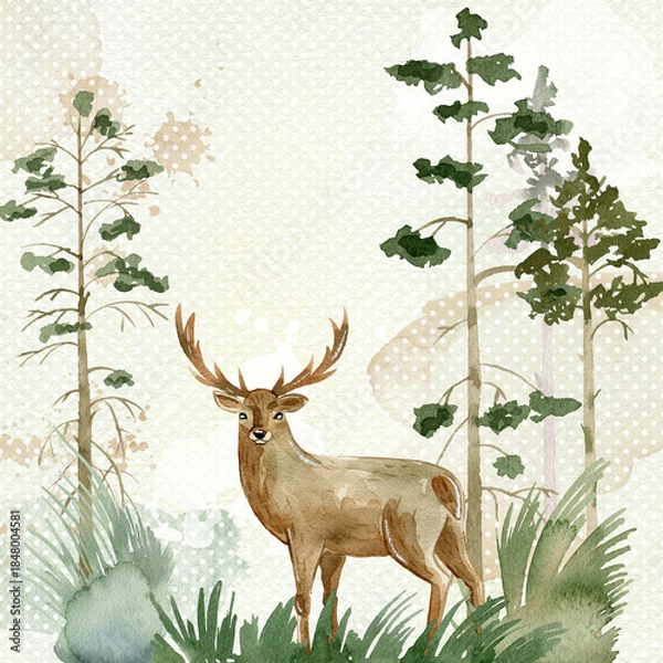 Obraz Watercolor forest.