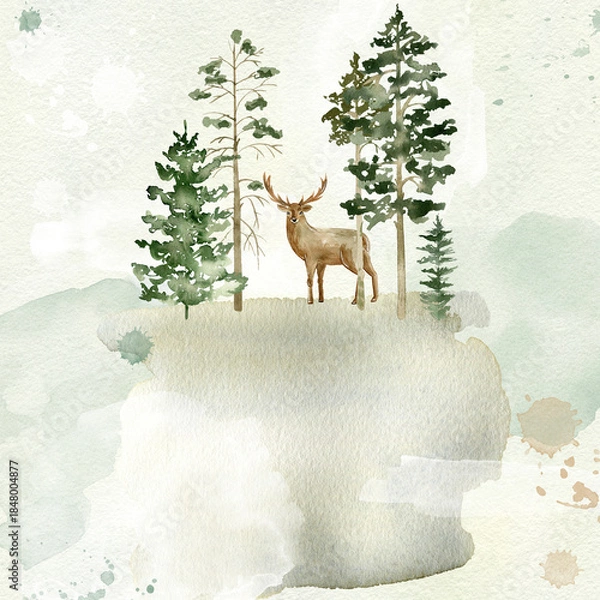 Obraz Watercolor forest.