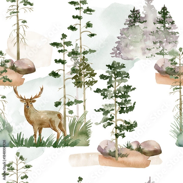 Obraz Forest seamless pattern.