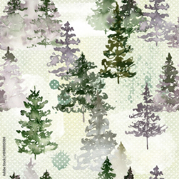Obraz Forest seamless pattern.