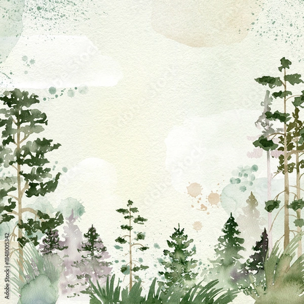 Obraz Watercolor forest.