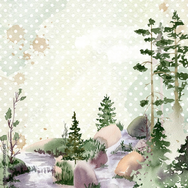 Obraz Watercolor forest.
