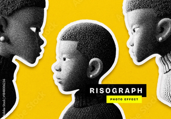 Obraz Risograph Grain Photo Effect Mockup