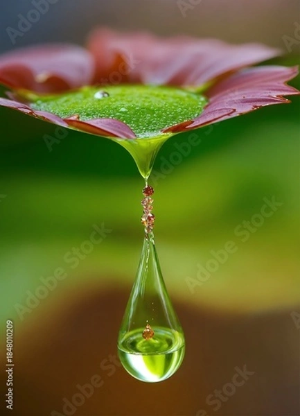 Fototapeta water drop on leaf