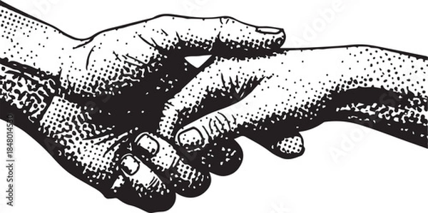 Fototapeta Symbolic Handshake Illustration Representing Trust, Agreement, Cooperation, and Human Connection