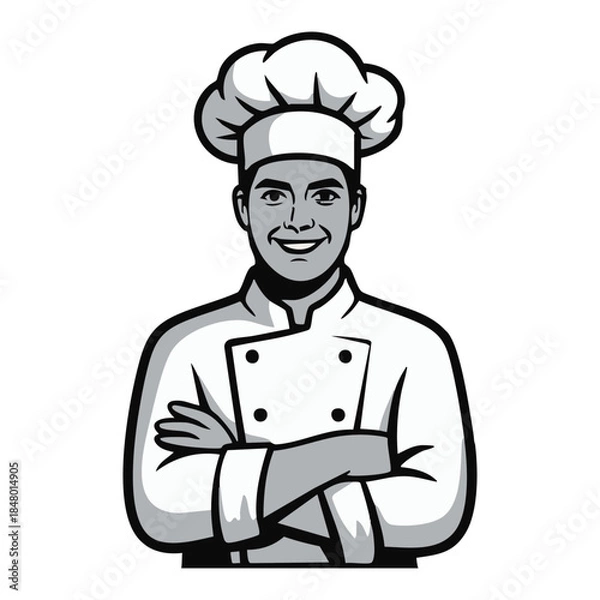 Obraz Professional Chef Illustration