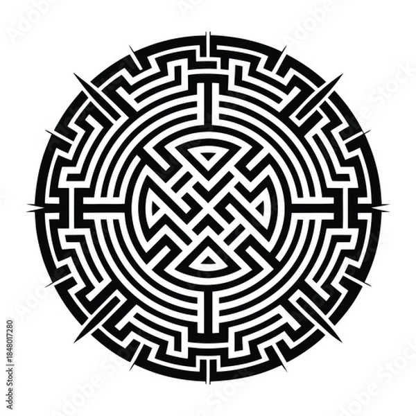 Obraz Circular Maze Labyrinth Design