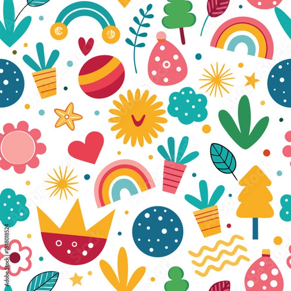 Obraz Playful Colorful Doodle Pattern