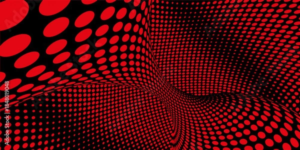 Obraz Abstract background modern geometric circles colorful vector. Dotted texture pattern. Geometric pattern in halftone style with gradient.