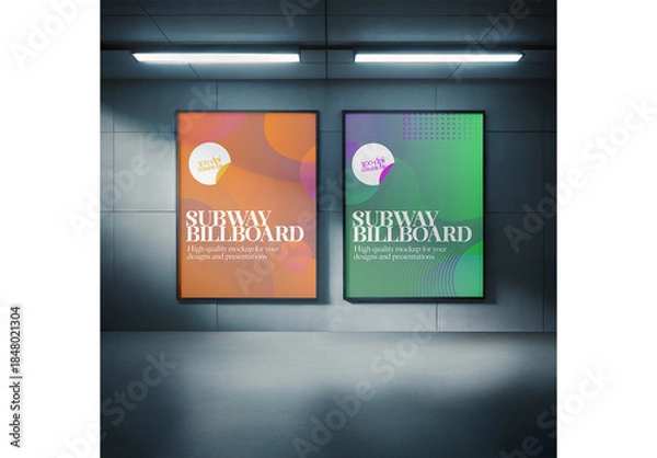Fototapeta Subway Billboard Mockup