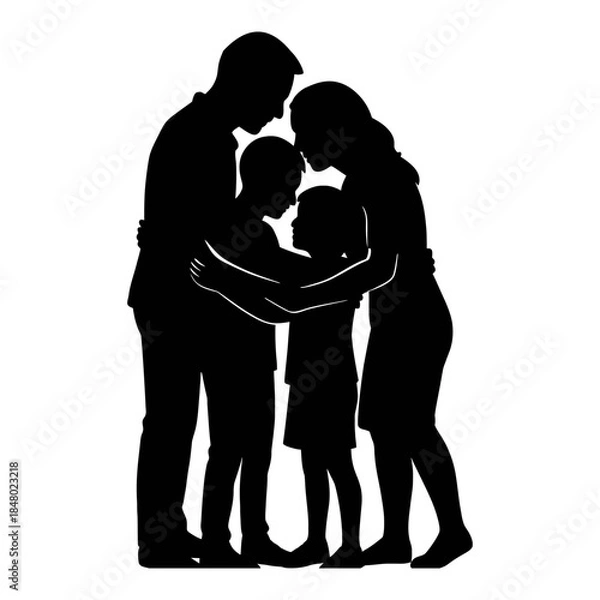 Fototapeta Family and parenting illustration with silhouette style graphics