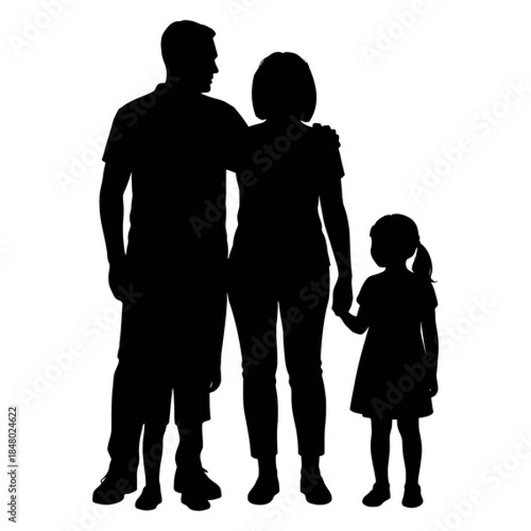 Fototapeta Children playing together in a park with trees and playground equipment silhouette