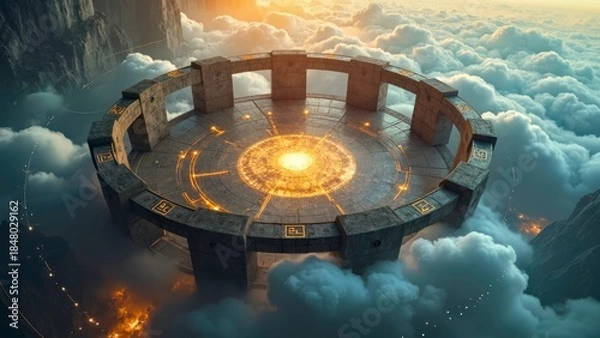 Fototapeta Cloud Top Array Light Effect Art Illustration