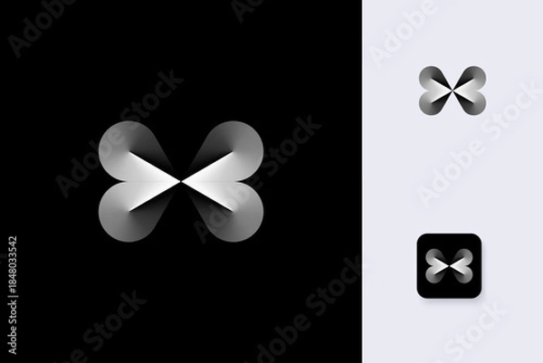 Obraz x icon logo design vector template