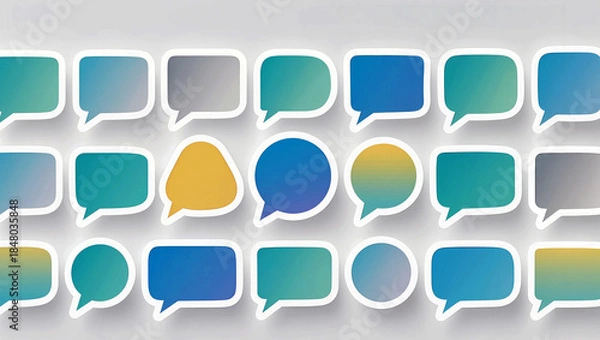 Obraz Colorful speech bubbles create a lively conversation atmosphere