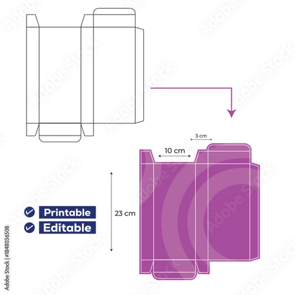 Obraz packaging box die cut template illustration die design vector