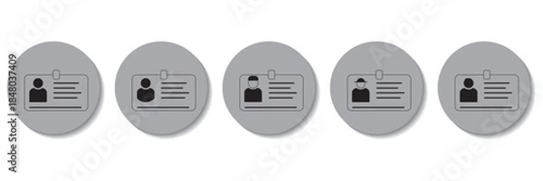 Obraz Id Card Icon Set Multiple Style Collection. Id Card Vector Icon