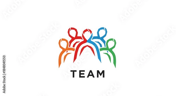 Obraz Colorful team unity logo