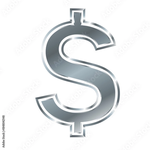 Obraz Dollar sign vector. Dollar currency sign in fill color and line art.