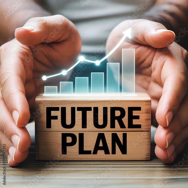 Obraz hand holding a business graph