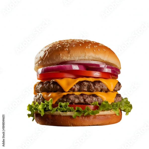 Obraz hamburger isolated on white