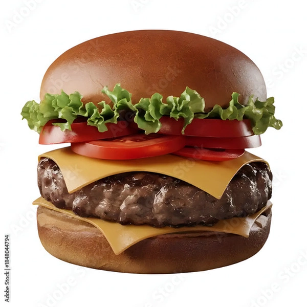 Obraz hamburger on a white background