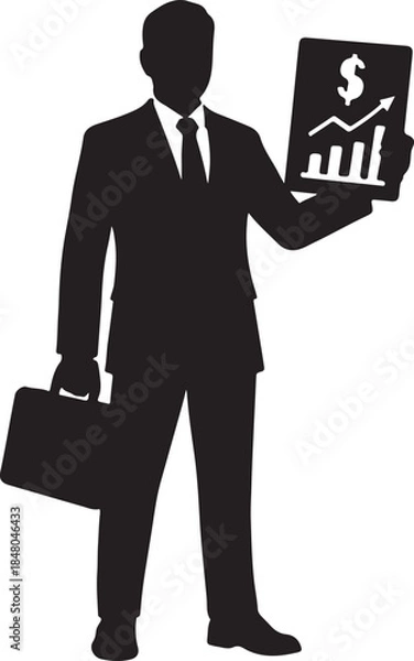 Obraz Professional Businessman Analyzing Financial Data and Investment Growth Opportunities