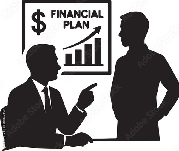 Obraz Business professionals reviewing financial strategy and discussing future growth prospects